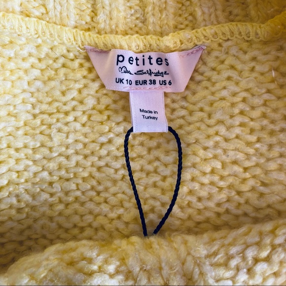 MISS SELFRIDGE Petites Yellow Jumper Sz 10 - Picture 4 of 11